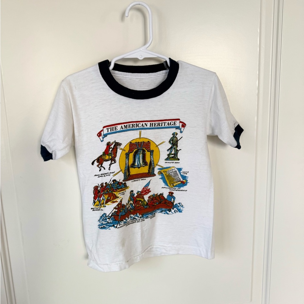 Kids Vintage American History Shirt - Single Stitch, Liberty Bell 1980s 1970s